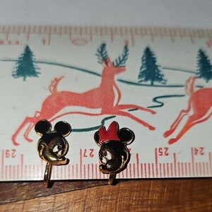 Mickey And Minnie Disney Vintage Clipon Earrings